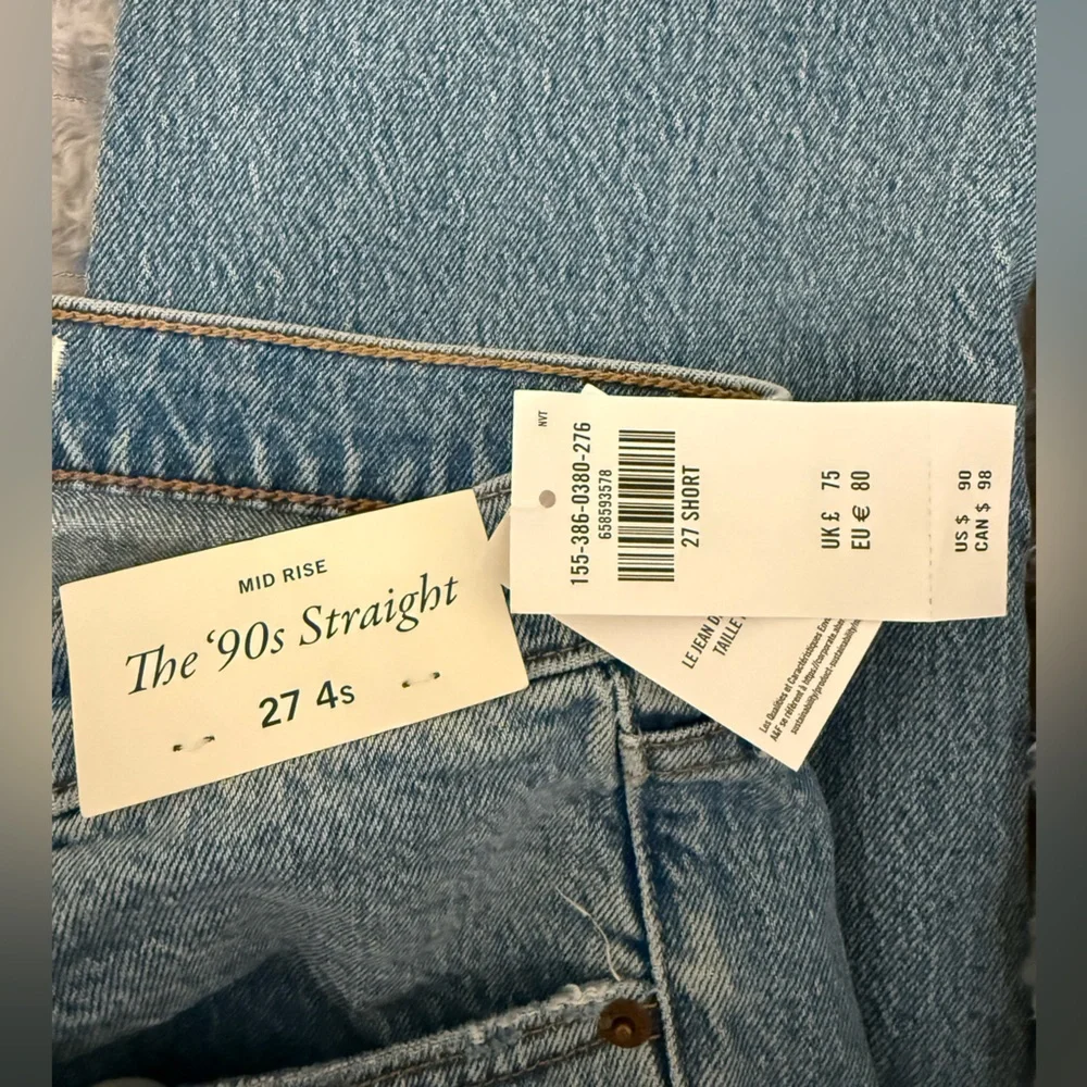 Abercrombie Midrise 90’s Straight Women's Light Blue Ankle Jeans 27 Short 4 - Picture 4 of 6